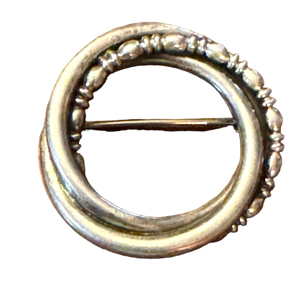 Vintage sterling silver 925 circle infinity infinit 💗 brooch Roseart 1960s